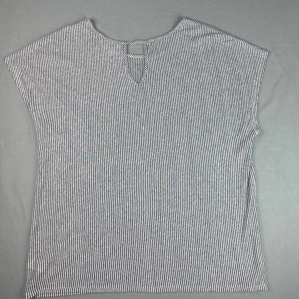 C&C California 100% Linen Top Womens XL Blue White Striped NWOT Coastal Beach
